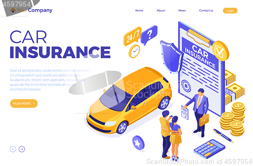 Image of Car Insurance Isometric Concept