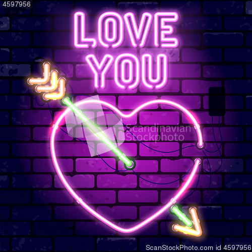 Image of Valentines Day Neon Signboard