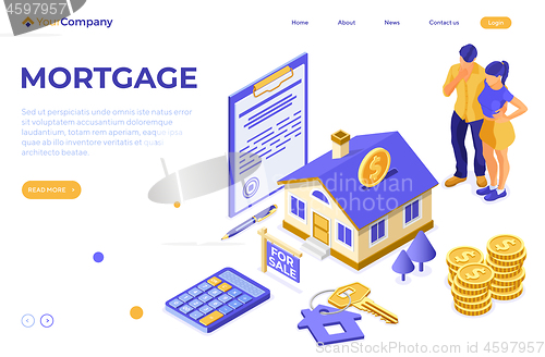 Image of Sale Purchase Rent Mortgage House Isometric