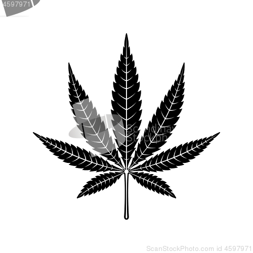 Image of Cannabis Hemp Leaf Flat Icon