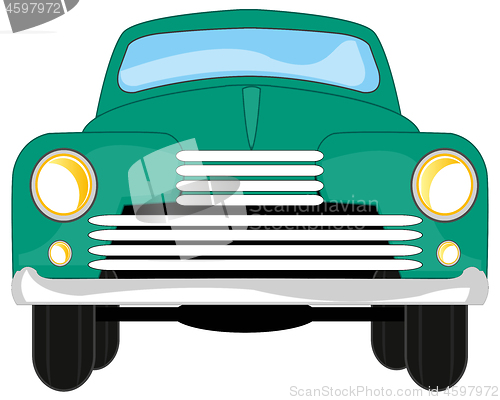 Image of Vector illustration passenger retro car type frontal