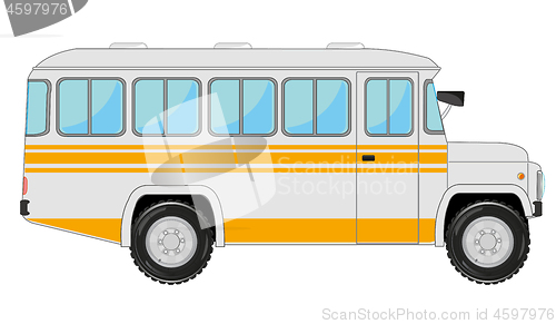 Image of Retro bus on white background is insulated