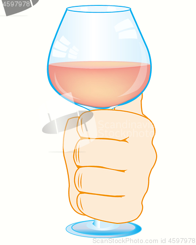 Image of Goblet with wine in hand of the person