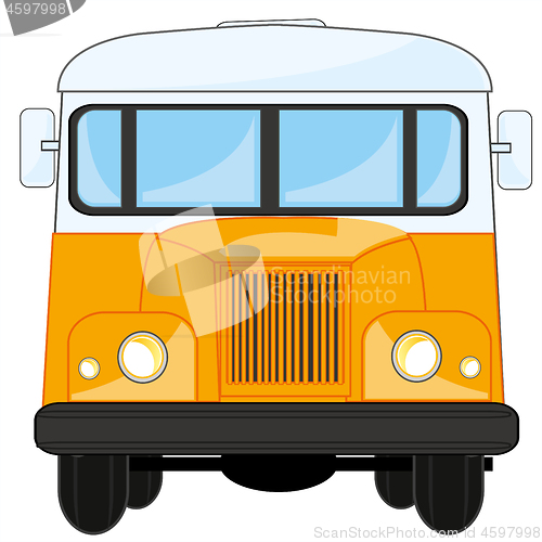 Image of Vector illustration transport retro bus type frontal