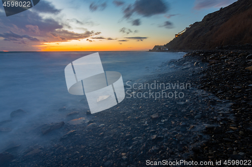 Image of View of the high shore in Anapa, Russia, after sunset