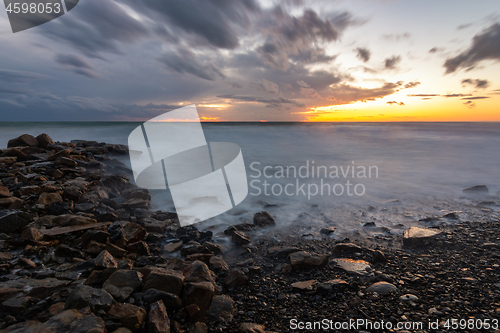 Image of A peaceful evening landscape on the seashore