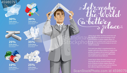 Image of Vector Recycling Garbage And Man