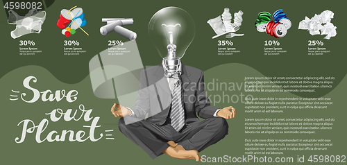 Image of Vector Recycling Garbage And Man