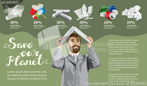 Image of Vector Recycling Garbage And Man