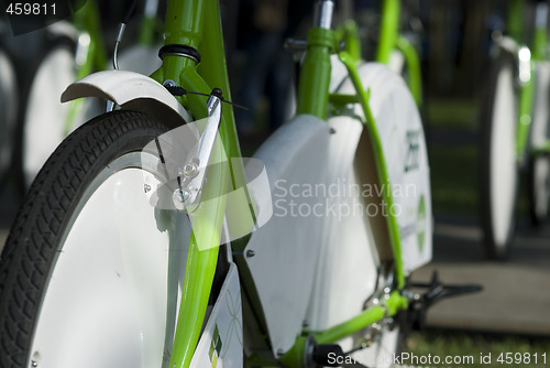 Image of Parked rental bikes