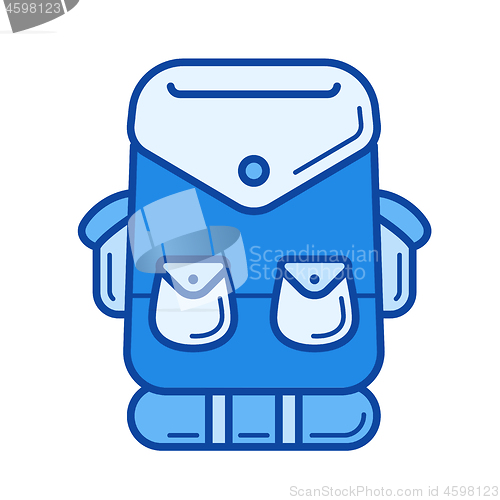 Image of Tourist backpack line icon.