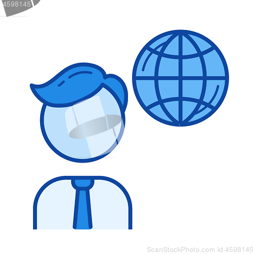 Image of Global business line icon.