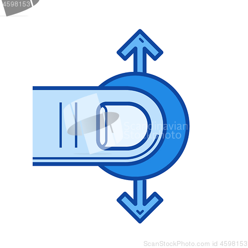 Image of One-finger drag line icon.