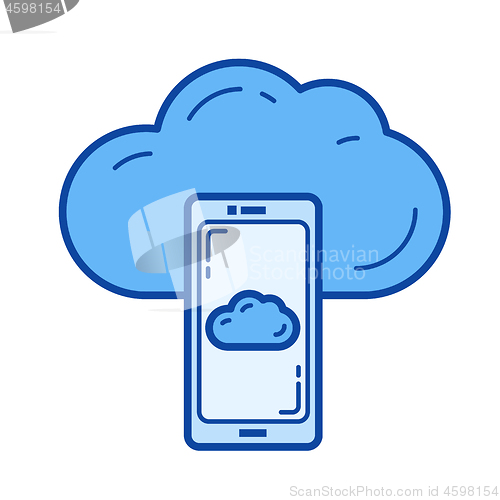 Image of Cloud sync line icon.