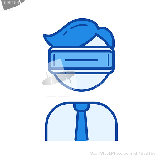 Image of Virtual reality headset line icon.