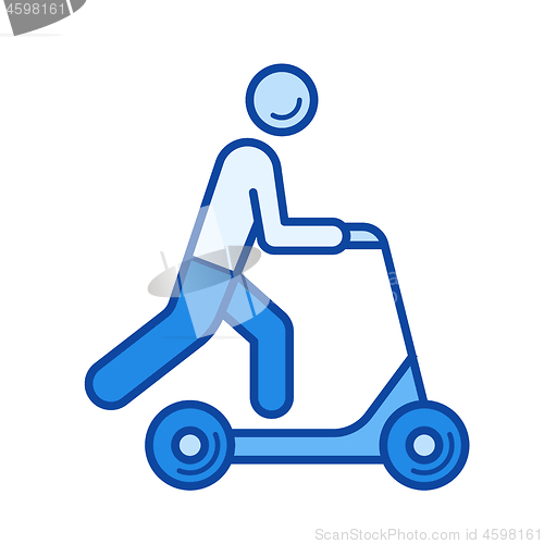 Image of Push scooter line icon.