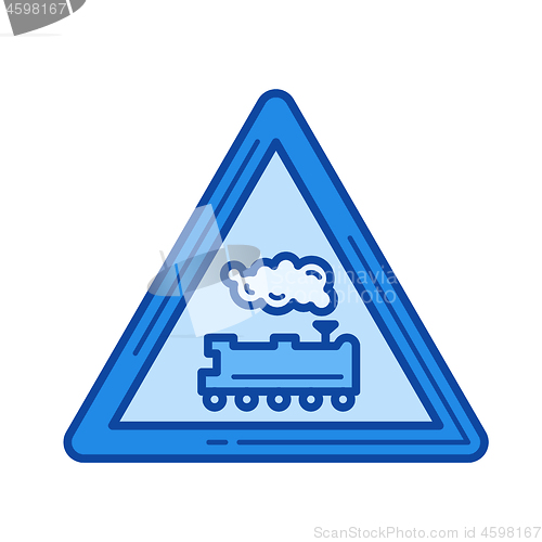 Image of Railroad crossing line icon.