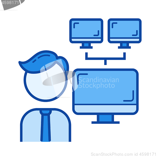 Image of Computer network line icon.