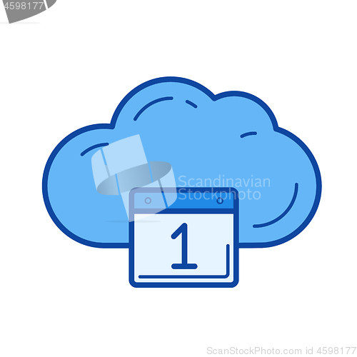 Image of Cloud calendar line icon.