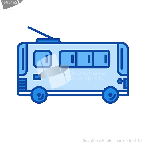 Image of Trolleybus line icon.