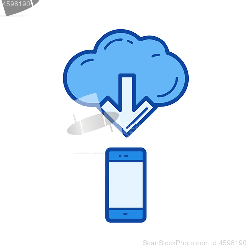 Image of Cloud file access line icon.