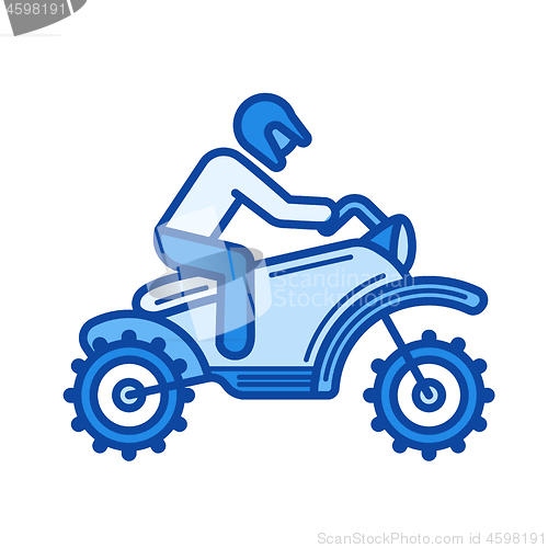 Image of Cross motorcycle line icon.