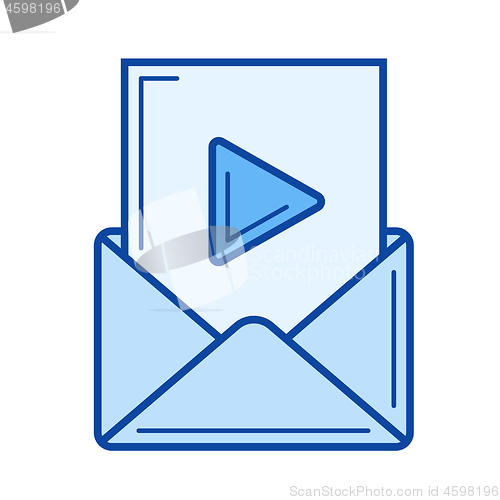 Image of Video mail line icon.