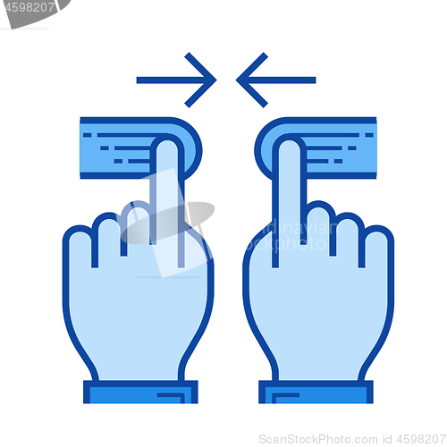 Image of Two hand pinch line icon.