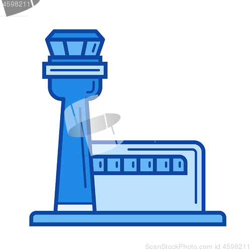 Image of Airport terminal line icon.