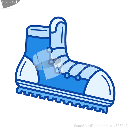 Image of Mountaineering boots line icon.