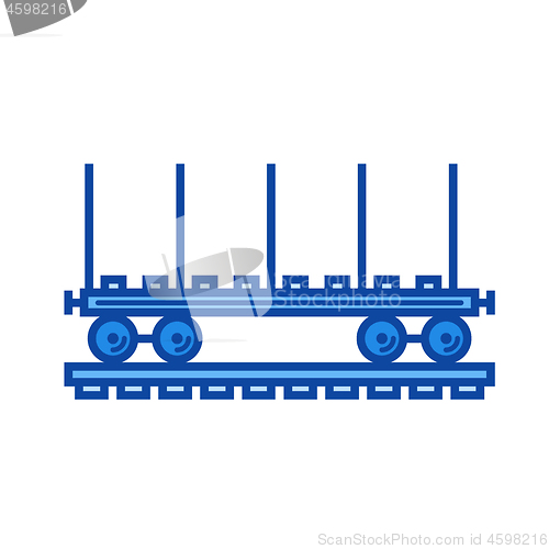 Image of Railroad flat car line icon.