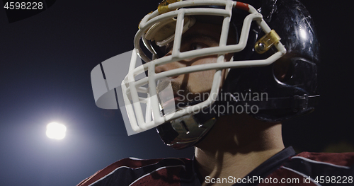 Image of Closeup Portrait Of American Football Player