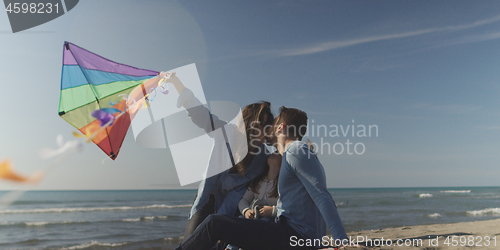 Image of Young family enjoying vecation during autumn