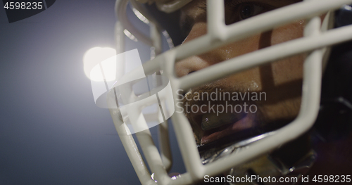 Image of Closeup Portrait Of American Football Player