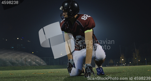 Image of american football kicker ready for football kickoff