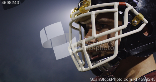 Image of Closeup Portrait Of American Football Player