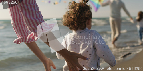 Image of Young family enjoying vecation during autumn