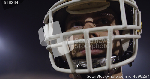 Image of Closeup Portrait Of American Football Player