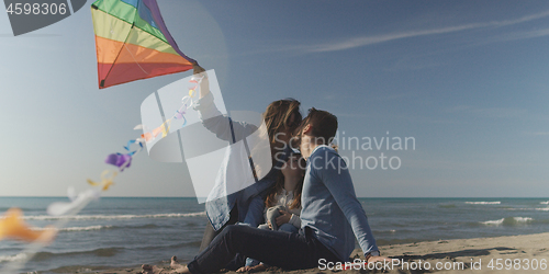 Image of Young family enjoying vecation during autumn