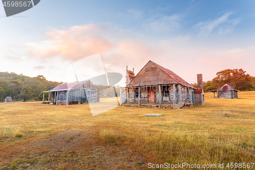 Image of Beautiful log huts of the Snowy Mountains