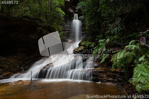 Image of Bautiful waterfalll and rock pools of Blue Mountains