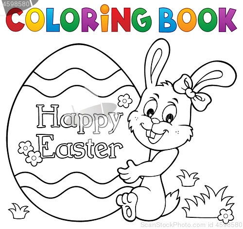 Image of Coloring book Easter egg and bunny 1