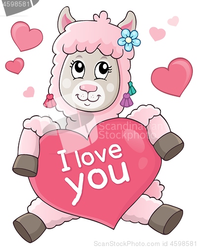 Image of Valentine llama theme image 2