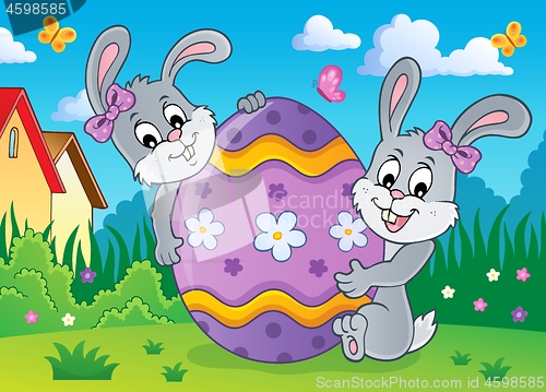 Image of Easter egg and rabbits theme image 2