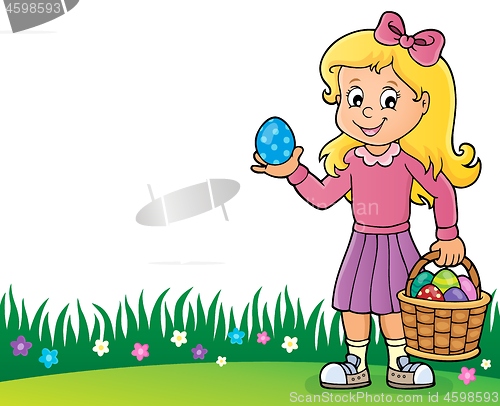 Image of Girl with Easter eggs theme image 2