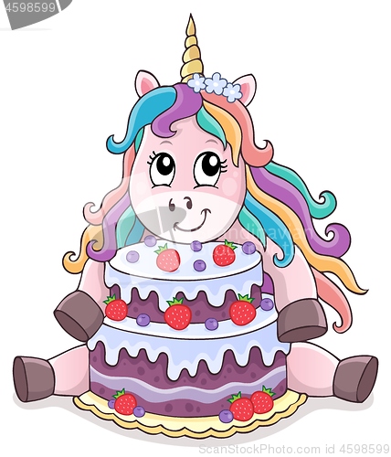 Image of Unicorn with cake theme image 1