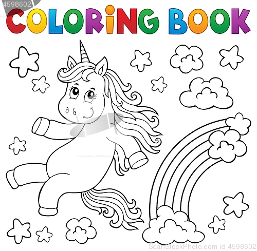 Image of Coloring book cute unicorn topic 2