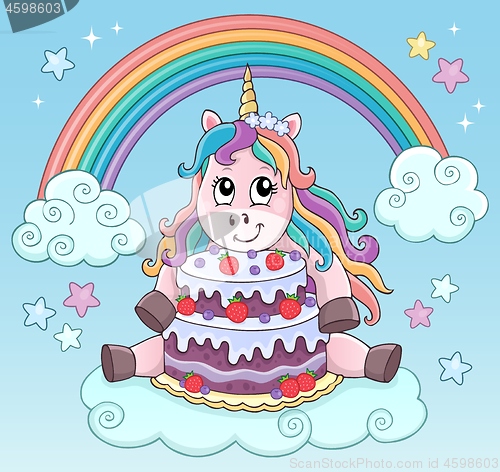Image of Unicorn with cake theme image 3