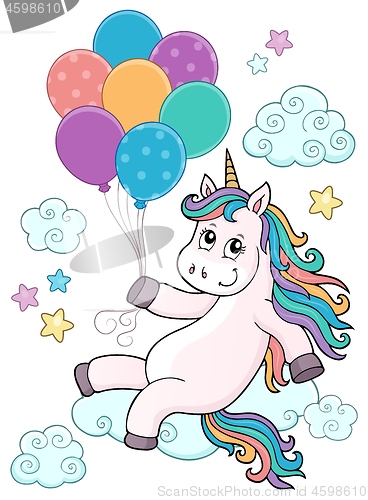 Image of Unicorn with balloons topic image 1