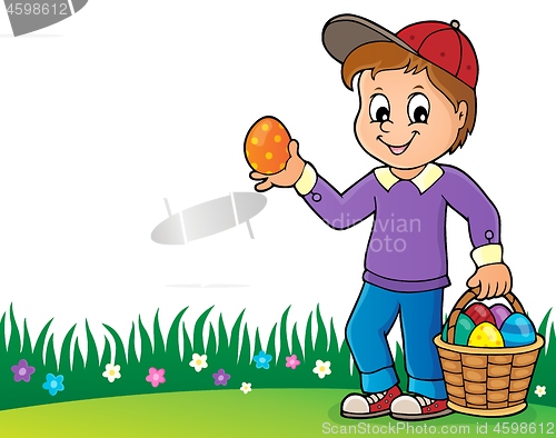 Image of Boy with Easter eggs theme image 2